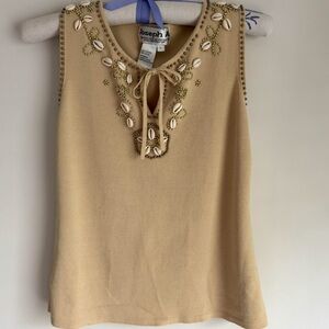 Joseph A. Seashell Embellished Tank Top